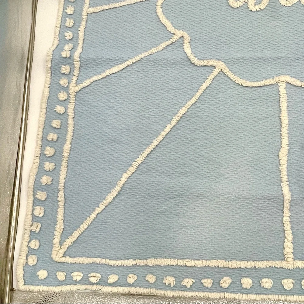 Vintage Baby Blanket Dog‎ Throw Fuzzy Texture Minimalist Simple Blue Girl Boy